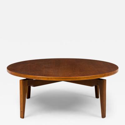Jens Risom Jens Risom Mid Century Danish Lazy Susan Walnut Revolving Coffee Table