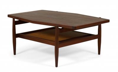 Jens Risom Jens Risom Mid Century Diamond Top Walnut and Caning Coffee Table