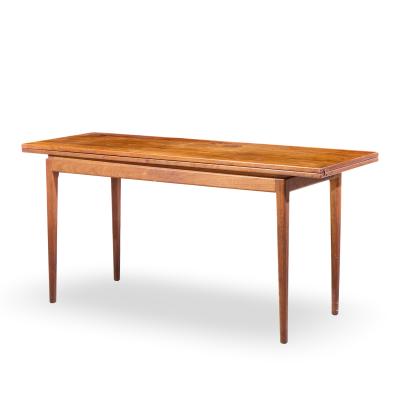 Jens Risom Jens Risom Mid Century Walnut Flip Top Console Dining Table