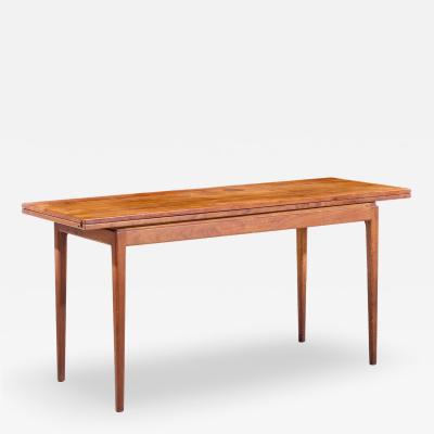 Jens Risom Jens Risom Mid Century Walnut Flip Top Console Dining Table