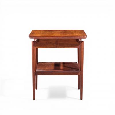 Jens Risom Jens Risom Mid Century Walnut Floating Side End Tables Pair