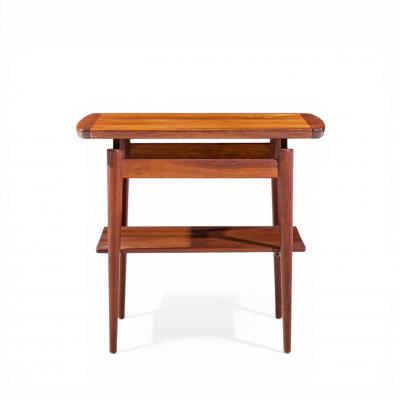 Jens Risom Jens Risom Mid Century Walnut Floating Side End Tables Pair