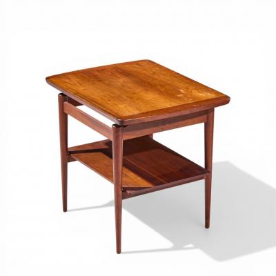 Jens Risom Jens Risom Mid Century Walnut Floating Side End Tables Pair