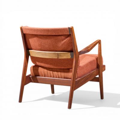 Jens Risom Jens Risom Mid Century Walnut Lounge Chairs Pair