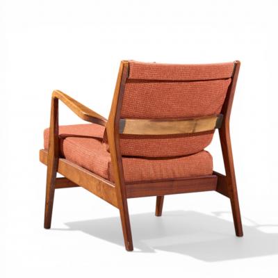 Jens Risom Jens Risom Mid Century Walnut Lounge Chairs Pair