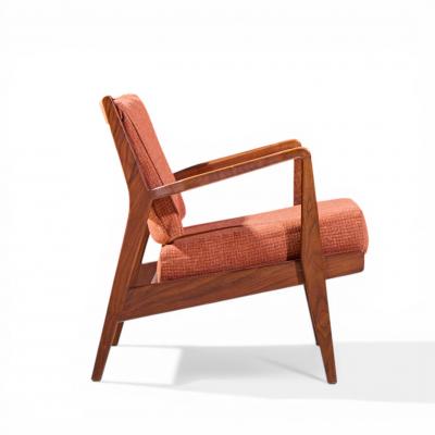 Jens Risom Jens Risom Mid Century Walnut Lounge Chairs Pair