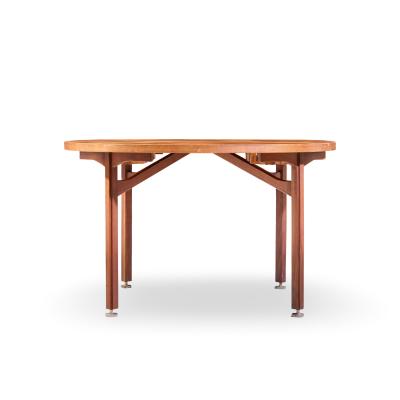 Jens Risom Jens Risom Mid Century Walnut Round Expanding Dining Table with 3 Leaves