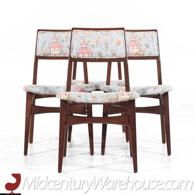 Jens Risom Jens Risom Mid Century Walnut Side Dining Set of 4