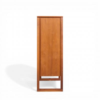 Jens Risom Jens Risom Mid Century Walnut Sled Leg Armoire Cabinet