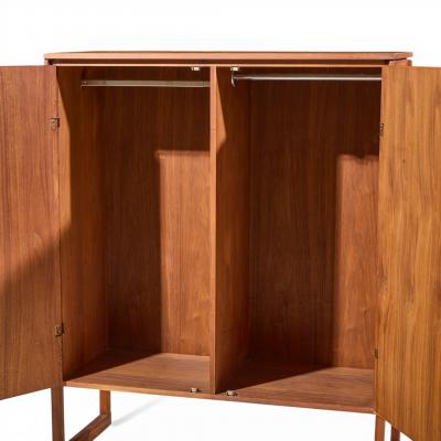 Jens Risom Jens Risom Mid Century Walnut Sled Leg Armoire Cabinet