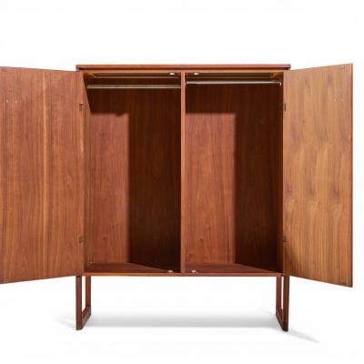 Jens Risom Jens Risom Mid Century Walnut Sled Leg Armoire Cabinet