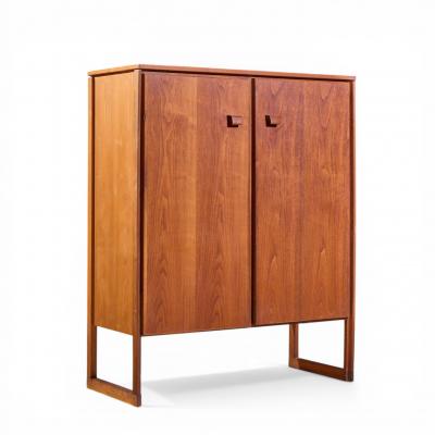 Jens Risom Jens Risom Mid Century Walnut Sled Leg Armoire Cabinet