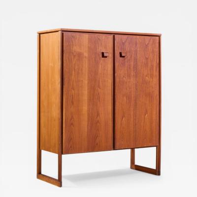 Jens Risom Jens Risom Mid Century Walnut Sled Leg Armoire Cabinet