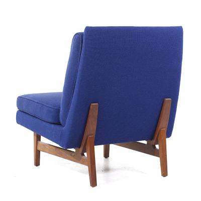 Jens Risom Jens Risom Mid Century Walnut Slipper Lounge Chairs Pair