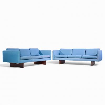 Jens Risom Jens Risom Mid Century Walnut Sofa Pair