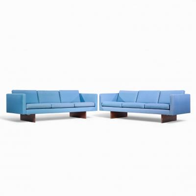 Jens Risom Jens Risom Mid Century Walnut Sofa Pair