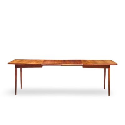Jens Risom Jens Risom Mid Century Walnut Surfboard Expanding Dining Table with 2 Leaves