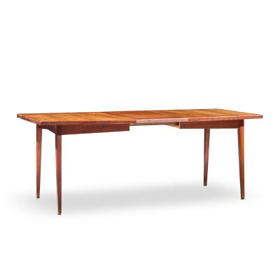 Jens Risom Jens Risom Mid Century Walnut Surfboard Expanding Dining Table with 2 Leaves