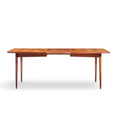 Jens Risom Jens Risom Mid Century Walnut Surfboard Expanding Dining Table with 2 Leaves