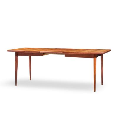 Jens Risom Jens Risom Mid Century Walnut Surfboard Expanding Dining Table with 2 Leaves