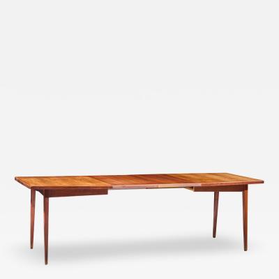 Jens Risom Jens Risom Mid Century Walnut Surfboard Expanding Dining Table with 2 Leaves