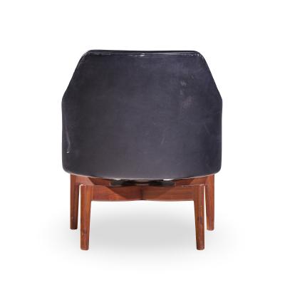 Jens Risom Jens Risom Mid Century Walnut Swivel Chairs Pair