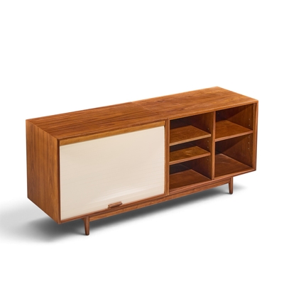 Jens Risom Jens Risom Mid Century Walnut Tambour Door Credenza