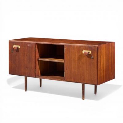 Jens Risom Jens Risom Mid Century Walnut and Brass Credenza