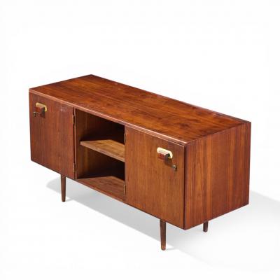 Jens Risom Jens Risom Mid Century Walnut and Brass Credenza