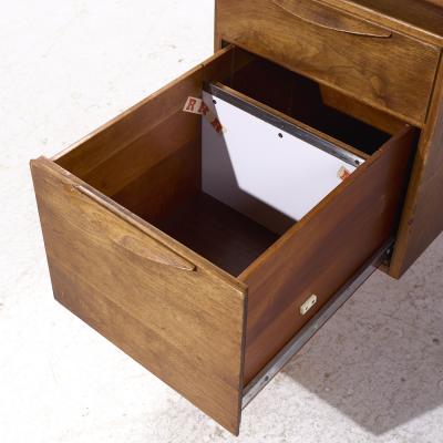 Jens Risom Jens Risom Mid Century Walnut and Cane Executive Desk