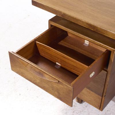 Jens Risom Jens Risom Mid Century Walnut and Cane Executive Desk