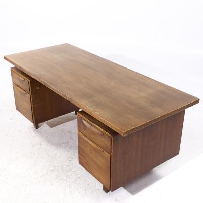 Jens Risom Jens Risom Mid Century Walnut and Cane Executive Desk