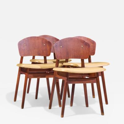 Jens Risom Jens Risom Model C 275 Mid Century Walnut Dining Chairs Set of 4