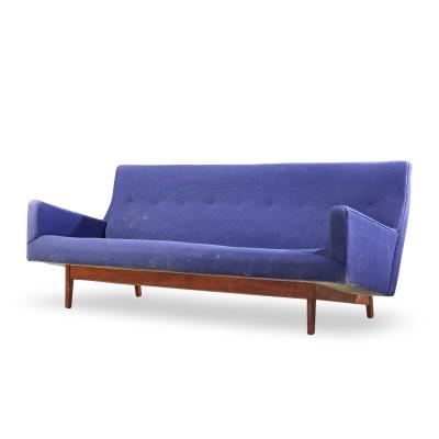 Jens Risom Jens Risom Model U 150 Mid Century Walnut Bracket Back Sofa