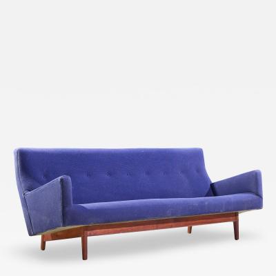 Jens Risom Jens Risom Model U 150 Mid Century Walnut Bracket Back Sofa