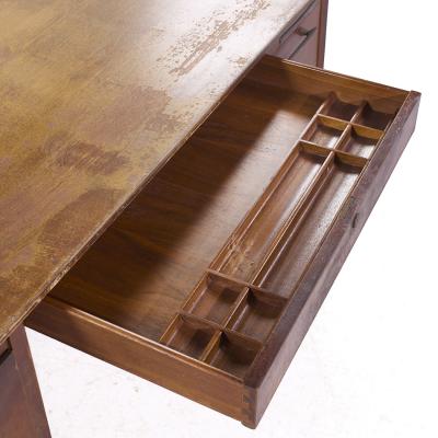 Jens Risom Jens Risom Style Jackson Mid Century Cane and Walnut Executive Desk