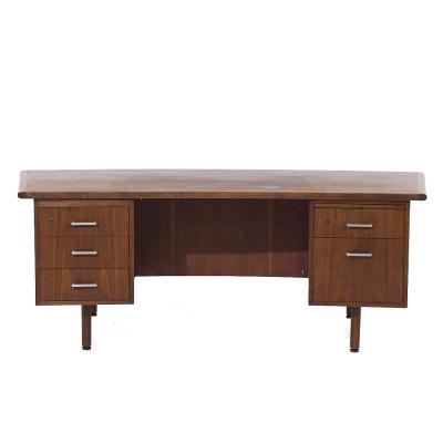 Jens Risom Jens Risom Style Mid Century Walnut Curved Executive Desk