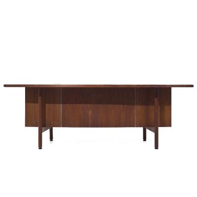 Jens Risom Jens Risom Style Mid Century Walnut Curved Executive Desk
