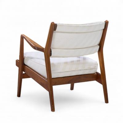 Jens Risom Jens Risom U430 Mid Century Walnut Lounge Chairs Pair