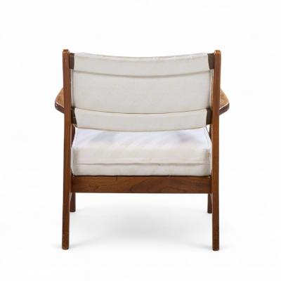 Jens Risom Jens Risom U430 Mid Century Walnut Lounge Chairs Pair