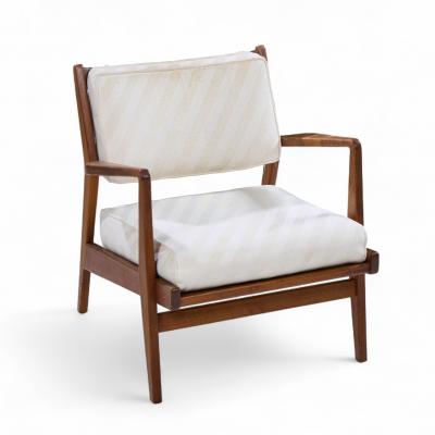 Jens Risom Jens Risom U430 Mid Century Walnut Lounge Chairs Pair