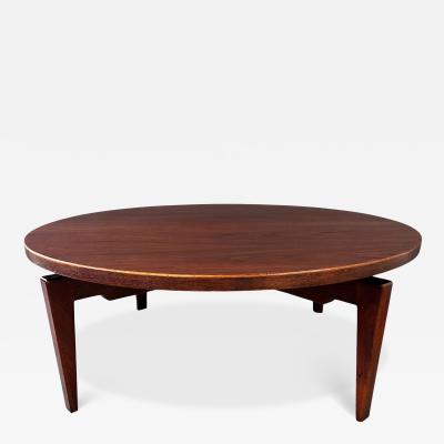 Jens Risom Jens Risom Walnut Revolving Coffee Table on Splayed Walnut Legs Mid Century