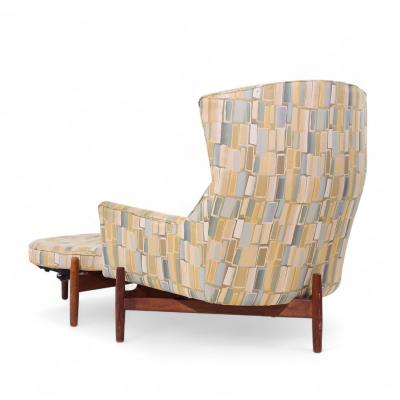 Jens Risom Jens Risom for Jens Risom Design Mid Century Walnut Big Chair and Ottoman