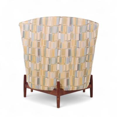 Jens Risom Jens Risom for Jens Risom Design Mid Century Walnut Big Chair and Ottoman