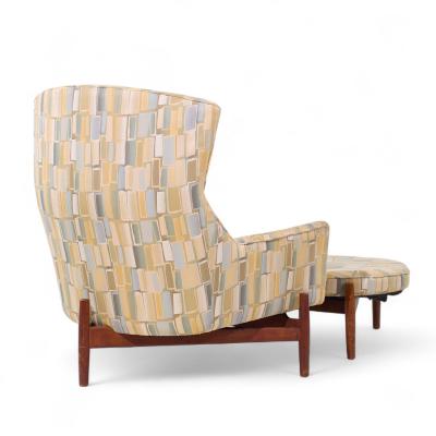 Jens Risom Jens Risom for Jens Risom Design Mid Century Walnut Big Chair and Ottoman