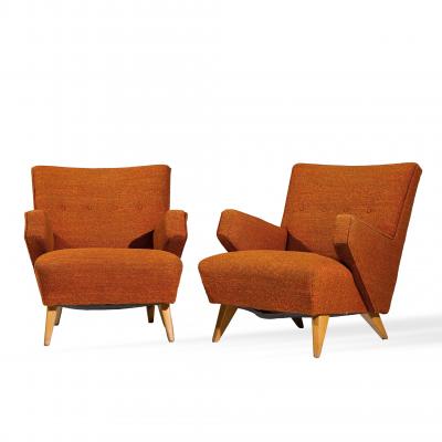 Jens Risom Jens Risom for Knoll Mid Century Lounge Chairs Pair