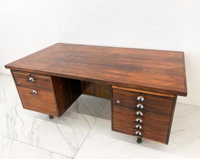 Jens Risom Large Rosewood Executive Desk Jens Risom Y Pulls 1960s