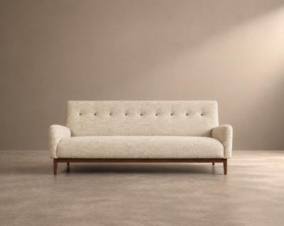 Jens Risom Mid Century Modern Walnut Floating Sofa Model U 150 by Jens Risom circa 1950s