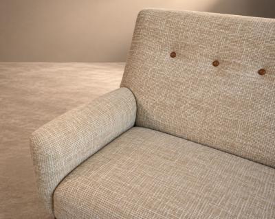 Jens Risom Mid Century Modern Walnut Floating Sofa Model U 150 by Jens Risom circa 1950s