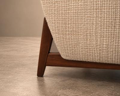 Jens Risom Mid Century Modern Walnut Floating Sofa Model U 150 by Jens Risom circa 1950s